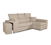 Tanuk Chaiselongue Mink Frigg Derecha 3 Plazas. 230x145 CM. Tejido con Sistema ACUALINE. Respaldo Reclinable y Puff (Envío y Subida a Domicilio Incluidos)