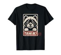 Tanuki Yokai Japonés Kanji Otaku Anime Retro Japón Souvenir Camiseta