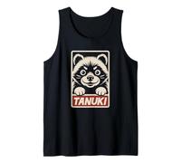 Tanuki Yokai Japonés Otaku Anime Manga Retro Japón Recuerdo Camiseta sin Mangas