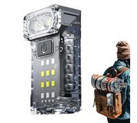 Tanxemery - Lámpara de llavero, compacto, recargable, mini lámpara frontal, clip magnético giratorio, multifunción para senderismo, seguridad al aire libre, uso diario