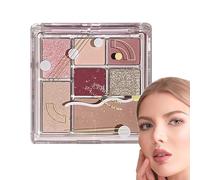 Tanxemery Paleta de sombras de ojos neutral - Sombra de ojos resistente al agua con brillo de 7 colores - Paleta de maquillaje con purpurina a prueba de agua compacta cosmética de sombras de colores