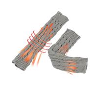 Tanxier Guantes largos sin dedos, calentador de invierno con mangas para brazos - Guantes largos sin dedos de invierno - Guantes largos de punto cálidos y suaves para invierno para mujeres y hombres