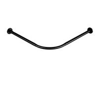 Tanxih Barra de cortina de ducha de esquina ajustable de acero inoxidable en forma de L, instalación sin taladros para baño, bañera, tienda de ropa (negro, 90-130 cm x 90-130 cm)