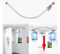 Tanxih Barra de cortina de ducha de esquina ajustable de acero inoxidable en forma de L sin perforación para baño, bañera, tienda de ropa (68,6-99,1 x 68,6-99,1 cm)