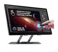 TANXJIA Pro Monitor portátil con pantalla táctil OLED 4K de 15.6 pulgadas | 100% AdobeRGB, ΔE<2 | Soporte giratorio de metal, cubierta inteligente plegable y lápiz capacitivo | Color ultra preciso