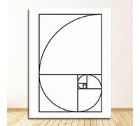 TANYANG Fibonacci Carteles En Espiral Ciencia Única Matemáticas Proporción Áurea Super Ingeniería Lienzo Pintura Para Ingeniero Sala De Estudio Decoración Del Hogar A7 50X70Cm Sin Marco
