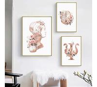 Tanyang Impresión De Psicología Póster De Pared Cerebro Neurona Cuello Nervio Flor Medicina Arte 3 Piezas Lienzo Pintura Psiquiatra Decoración De Oficina 30Cmx40Cm Sin Marco