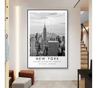 TANYANG Minimalista Nueva York Travel Print Poster New York City Black White Print Unique Wall Art Canvas Painting Coordenadas Home Decor 40X50Cm Sin Marco