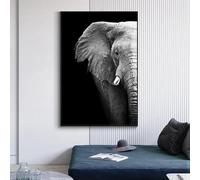 TANYANG Pintura En Lienzo De Animales De Medio Elefante Salvaje, Carteles E Impresiones En Blanco Y Negro, Cuadros, Imagen Artística De Pared Para Sala De Estar 50X70Cm Sin Marco