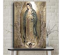 TANYANG Pintura En Lienzo De Señora De Guadalupe, Póster De La Virgen De Guadalupe, Arte De La Pared Decoración Religiosa, Cuadro Para Arte Católico 40X50Cm Sin Marco