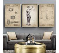 TANYANG Pósteres E Impresiones De La Ley De La Justicia De La Abogada, Balanzas De La Justicia, Regalo De Abogado, Pintura En Lienzo, Decoración De Pared De Oficina 40Cmx60Cmx3Panels
