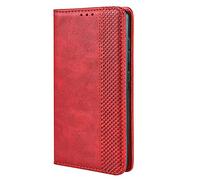 TANYO Funda Leather Folio para el OPPO Reno4 Z 5G (Reno 4Z), PU/TPU Premium Flip Billetera Carcasa Libro de Cuero con Ranuras y Tarjetas - Rojo