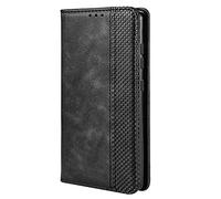 TANYO Funda Leather Folio para el Samsung Galaxy Note 20 Ultra (5G / 4G), PU/TPU Premium Flip Note20 Ultra Billetera Carcasa Libro de Cuero con Ranuras y Tarjetas - Negro
