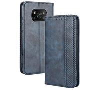 TANYO Funda Leather Folio para el Xiaomi Poco X3 Pro | X3 NFC, PU/TPU Premium Flip Billetera Carcasa Libro de Cuero con Ranuras y Tarjetas - Azul
