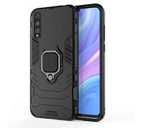 TANYO Funda para Huawei P Smart S (Huawei Y8p), Carcasa TPU/PC Hybrid Case con 360° Soporte, Robusta Silicona Estuche, Antigolpes Cover Caso Negro