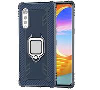 TANYO Funda para LG Velvet (5G / 4G), Carcasa TPU Silicona con Soporte, Protección Bumper Case Robusta Teléfono Cover, Azul