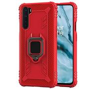 TANYO Funda para OnePlus Nord, Carcasa TPU Silicona con Soporte, Protección Bumper Case Robusta Teléfono Cover, Rojo