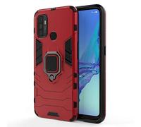 TANYO Funda para OPPO A53S / A53, Carcasa TPU/PC Hybrid Case con 360° Soporte, Robusta Silicona Estuche, Antigolpes Cover Caso Rojo