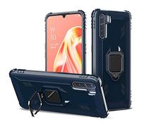 TANYO Funda para OPPO A91 (OPPO F15), Carcasa TPU Silicona con Soporte, Protección Bumper Case Robusta Teléfono Cover, Azul