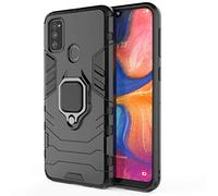 TANYO Funda para Samsung Galaxy M21 / M30S, Carcasa TPU/PC Hybrid Case con 360° Soporte, Robusta Silicona Estuche, Antigolpes Cover Caso Negro