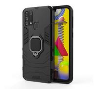 TANYO Funda para Samsung Galaxy M31 / M21s, Carcasa TPU/PC Hybrid Case con 360° Soporte, Robusta Silicona Estuche, Antigolpes Cover Caso Negro