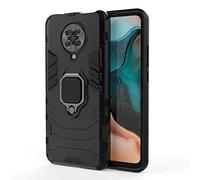TANYO Funda para Xiaomi Poco F2 Pro/Pocophone F2 Pro 5G, Carcasa TPU/PC Hybrid Case con 360° Soporte, Robusta Silicona Estuche, Antigolpes Cover Caso Negro