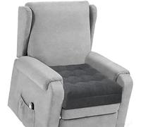 TANYOO Cojín de asiento cuadrado con doble espuma, cojín grande para silla para sillón y suelo, 50 x 50 x 10 cm (gris oscuro)