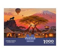 Tanzania Kilimanjaro Safari Camp Puzzle De Madera Impermeable DIY Puzzles De 1000 Piezas para Adultos Divertido Rompecabezas Juegos Desafiantes