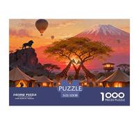 Tanzania Kilimanjaro Safari Camp Puzzle De Madera Impermeable Puzzles De 1000 Piezas para Adultos Desafiante Y Estimulante Rompecabezas para Juegos Educativos