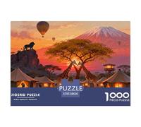 Tanzania Kilimanjaro Safari Camp Puzzle De Madera Impermeable Puzzles De 1000 Piezas Regalos para Adultos Divertido Rompecabezas Juegos Educativos