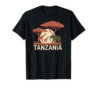 Tanzania Safari Aventura, Diversión Jirafas Africanas y Elefante Camiseta