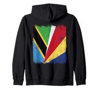 Tanzania Seychelles Media Bandera Tanzania Seychelles Orgullo Sudadera con Capucha