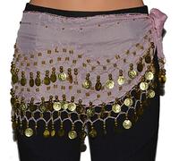 Tanzbekleidung & Accessories Cinturón de danza del vientre de gasa, cinturón para danza del vientre, para carnaval, Rosa., ca. 128 Münzen