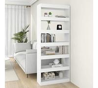 TANZEM Estantería/Divisor, Estanteria Libros, Estanteria Salon, Estanterias Almacenaje, Organizador Juguetes, Estanteria Habitacion, Mueble Estanteria, de Espacios aglomerado Blanco 80x30x198 cm