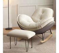 TANZEM Mecedora para Guardería, Silla Reclinable Planeadora, Mecedora para Sala De Estar, Sillón con Respaldo Alto, Asiento Acolchado, Chaise Lounge para Estudio De Oficina En Casa, Fácil De Montar