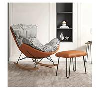 TANZEM Tumbonas, sofá Decorativo, Mecedora, Planeador para guardería, sillón reclinable tapizado Moderno de Mediados de Siglo con otomana para Sala de Estar, sillón mecedor con Patas de Madera maci