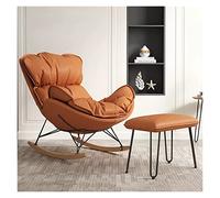 TANZEM Tumbonas, sofá Decorativo, Mecedora, Planeador para guardería, sillón reclinable tapizado Moderno de Mediados de Siglo con otomana para Sala de Estar, sillón mecedor con Patas de Madera maci