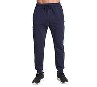 Tanzoer Pantalón Chándal Hombre Jogger Deporte Algodón Slim Fit para Tenis Running Deportivo con Bolsillos de Cremallera Azul S