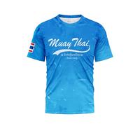 TAO MARTIAL Camiseta Muay Thai Dry Fit Top Manga Corta Diseño Camuflaje, azul azur, M