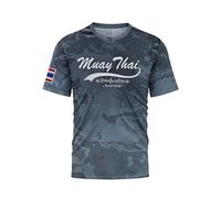 TAO MARTIAL Camiseta Muay Thai Dry Fit Top Manga Corta Diseño Camuflaje, carbono, S