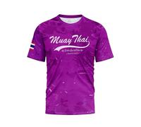 TAO MARTIAL Camiseta Muay Thai Dry Fit Top Manga Corta Diseño Camuflaje, morado, L
