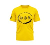 TAO MARTIAL Camiseta Wing Chun Kung Fu, camiseta 100% algodón, ligera y flexible, modelo C30, dorado, L