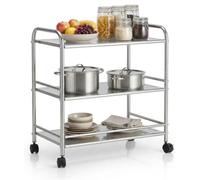 TAO ONE Carro Multifuncional de Acero Inoxidable 201 - Carro Comercial de 3 Niveles con Ruedas Bloqueables | Estantería Industrial para Cocina
