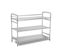 TAO ONE Estante para Zapatos de 3 Niveles en Acero Inoxidable - Organizador Resistente para Armarios y Entradas, Estante Apilable con Diseño Compacto