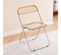 Tao One Silla Plegable Acrílica, Asiento Cristalino Marco Cromado, Amarillo
