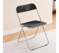 Tao One Silla Plegable Acrílico Marco Cromado Negro Comedor Sala Moderno