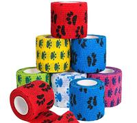 tao pipe 6 rollos Vendas Autoadhesivas, Venda Cohesiva Vendaje Elástico Transpirable Rollo de Gasa Adhesiva no Tejida Cinta de Mascotas Deportes de Animales Curación Hinchazón Esguince