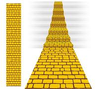 TaoBary Alfombra de Pared Larga de Camino de Ladrillos para Halloween, Mago, Cosplay, Fiesta, Princesa, decoración (Amarillo, 31.5 Pulgadas x 32.8 pies)
