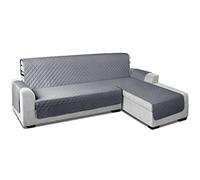 TAOCOCO Funda de sofá Chaise Longue, L 240x270cm, Impermeable, con Banda elástica, para salón, Antideslizante, Acolchada, protección para Mascotas, Gatos, Perros, niños Jugando (Gris Oscuro)