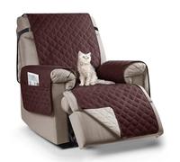 TAOCOCO Fundas para Sofa 1 Plaza, 100% Funda Sofa Impermeable with Pockets, Funda sillón reclinable with Elastic Strap, Chair Non Slip Cover for Pets/Kids(Café/22 Inch Recliner)